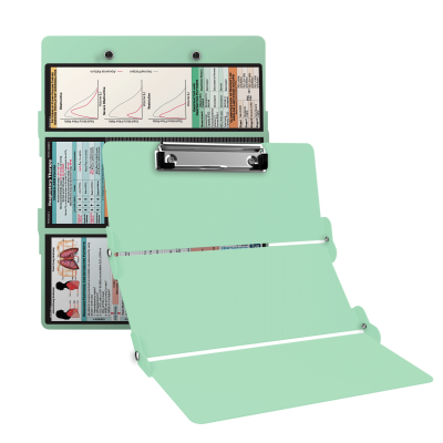 WhiteCoat Clipboard® Trifold - Mint Respiratory Therapy Edition